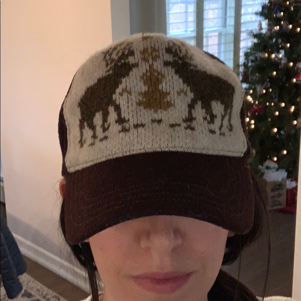 Ugly Sweater Hat with Elk/Reindeer Design